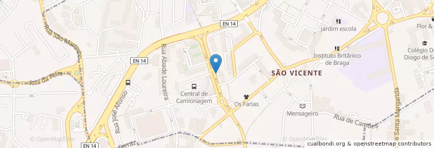Mapa de ubicacion de Ber Ber en Portugal, North, Braga, Cávado, Braga, São Vicente.