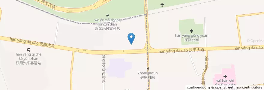 Mapa de ubicacion de 中国工商银行 en China, Hubei, Wuhan, Hanyang, 翠微街道.