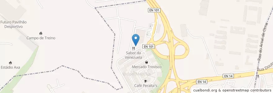 Mapa de ubicacion de Restaurante Verde Minho en البرتغال, المنطقة الشمالية (البرتغال), براغا, كافادو, براغا, São Vicente.