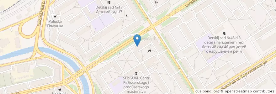 Mapa de ubicacion de Liman en Russia, Northwestern Federal District, Leningrad Oblast, Saint Petersburg, Приморский Район, Округ Чёрная Речка.