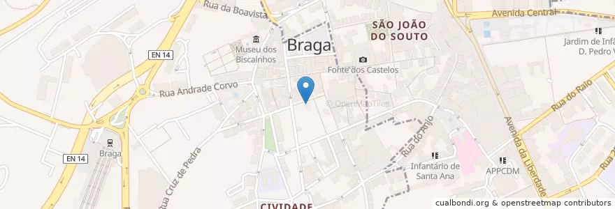 Mapa de ubicacion de Estudio 22 en Portugal, Norte, Braga, Cávado, Braga, Maximinos, Sé E Cividade.