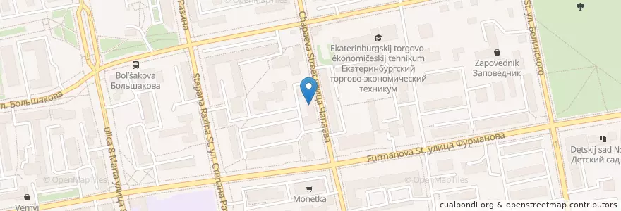 Mapa de ubicacion de УрГУ en Rusia, Уральский Федеральный Округ, Свердловская Область, Городской Округ Екатеринбург.