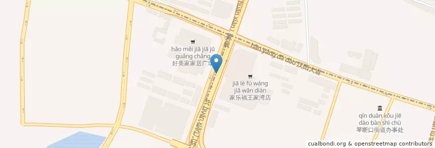 Mapa de ubicacion de 王家湾 en 中国, 湖北省, 武汉市, 汉阳区, 琴断口街道, 永丰街道.