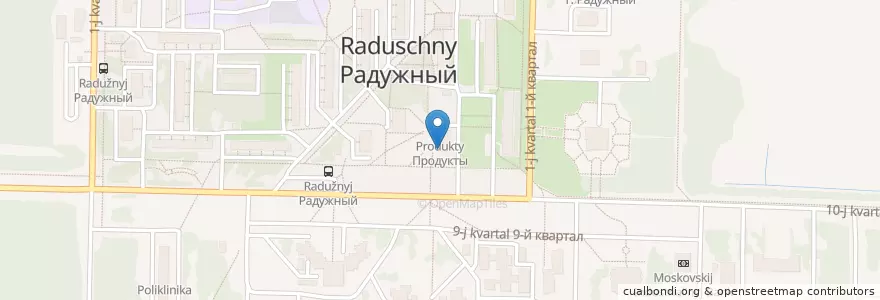 Mapa de ubicacion de Владбизнесбанк en روسيا, Центральный Федеральный Округ, فلاديمير أوبلاست, Зато Радужный.