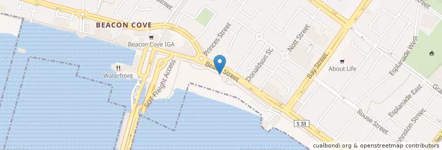 Mapa de ubicacion de Beach Street/Port Melbourne en Avustralya, Victoria, City Of Port Phillip.