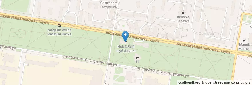Mapa de ubicacion de клуб Джулия en Russia, Central Federal District, Moscow Oblast, Городской Округ Серпухов, Pushchino.
