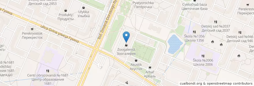 Mapa de ubicacion de ВТБ en Russie, District Fédéral Central, Moscou, Юго-Западный Административный Округ, Район Северное Бутово.