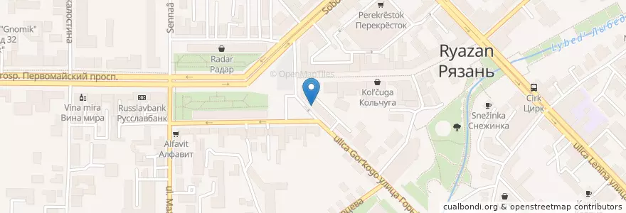 Mapa de ubicacion de Аптека "Социальная" en Rusia, Distrito Federal Central, Óblast De Riazán, Городской Округ Рязань.