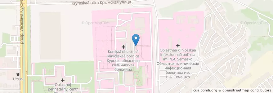 Mapa de ubicacion de Россельхозбанк en Rússia, Distrito Federal Central, Oblast De Kursk, Курский Район, Городской Округ Курск.