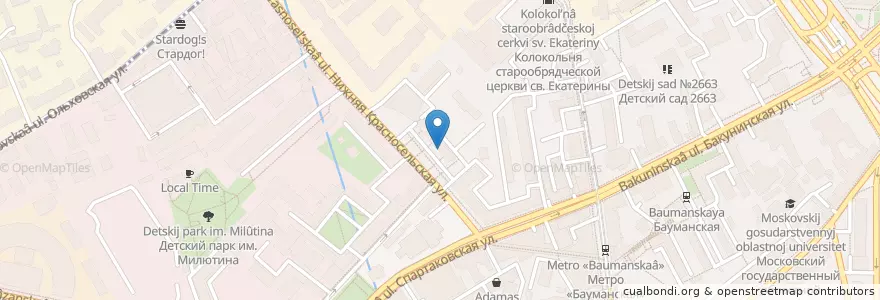 Mapa de ubicacion de Отделение связи №105066 en Russie, District Fédéral Central, Moscou, Центральный Административный Округ, Басманный Район.