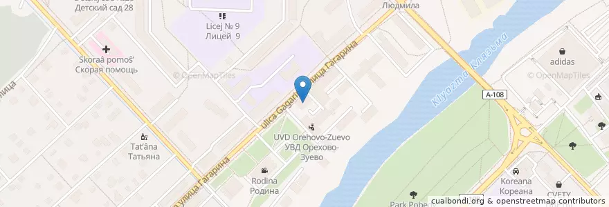 Mapa de ubicacion de Отдел Вневедомственной Охраны en Rusland, Centraal Federaal District, Oblast Moskou, Орехово-Зуевский Городской Округ.