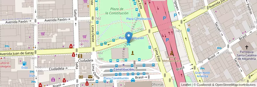 Mapa de ubicacion de 147 - Constitución en آرژانتین, Ciudad Autónoma De Buenos Aires, Comuna 4, Comuna 1, Buenos Aires.