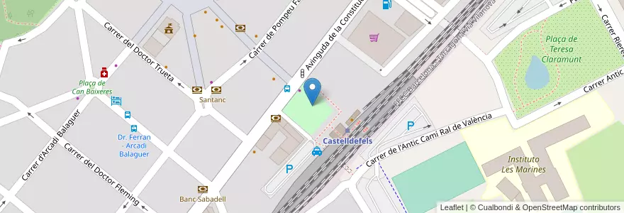 Mapa de ubicacion de 147 Estació de Castelldefels en スペイン, カタルーニャ州, Barcelona, Baix Llobregat, Castelldefels.