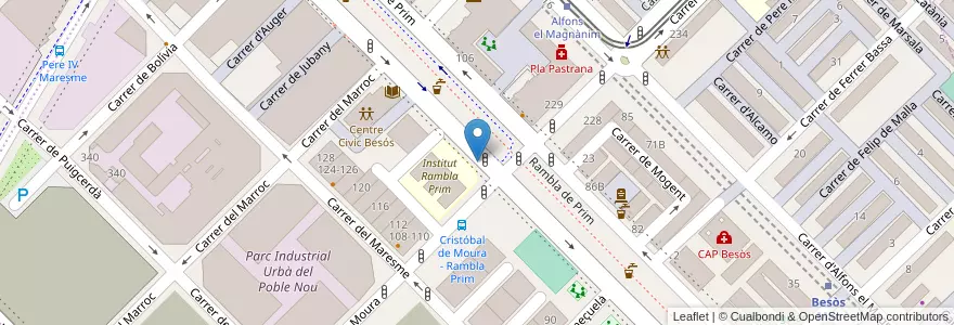 Mapa de ubicacion de 147 - Rambla Prim 79 en Espanha, Catalunha, Barcelona, Barcelonès, Barcelona.