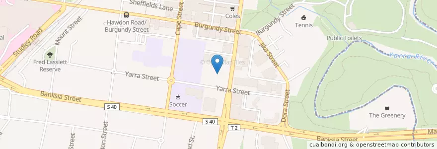 Mapa de ubicacion de Old England Hotel en Australia, Victoria, City Of Banyule.