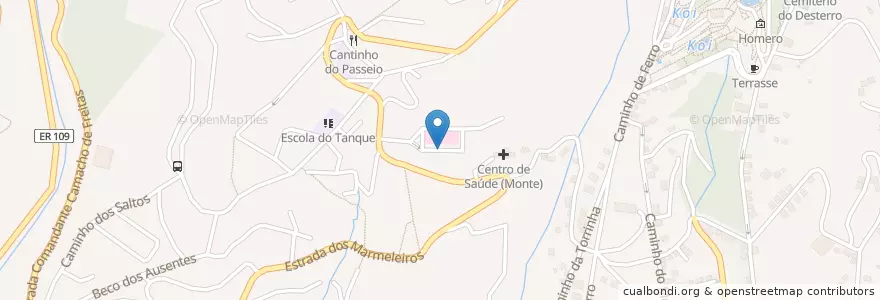 Mapa de ubicacion de Marmeleiros (Inativo) en پرتغال, Monte.