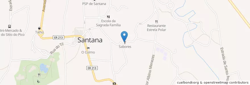 Mapa de ubicacion de Sabores en Portekiz, Santana, Santana.