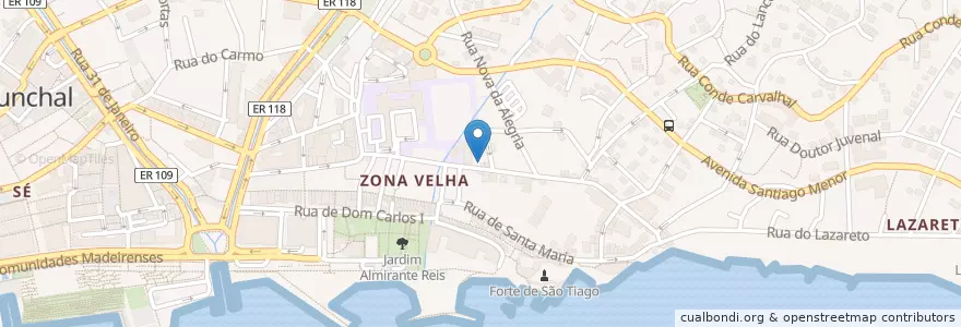 Mapa de ubicacion de Bar o Mano en Portugal, Funchal (Santa Maria Maior).