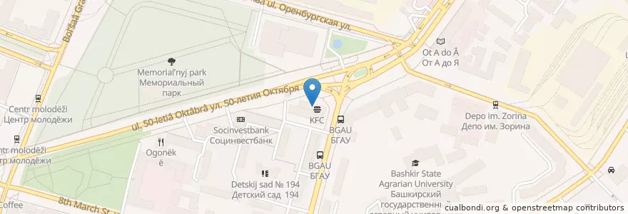 Mapa de ubicacion de Пышка en Rusya Federasyonu, Приволжский Федеральный Округ, Başkurdistan, Городской Округ Уфа.