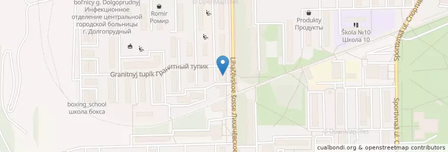 Mapa de ubicacion de Лазурный берег en Rusia, Distrito Federal Central, Óblast De Moscú, Городской Округ Долгопрудный.