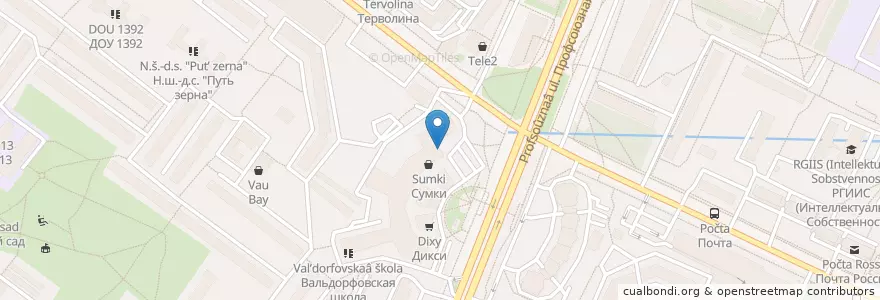 Mapa de ubicacion de Кружка en Russland, Föderationskreis Zentralrussland, Moskau, Südwestlicher Verwaltungsbezirk, Район Коньково.