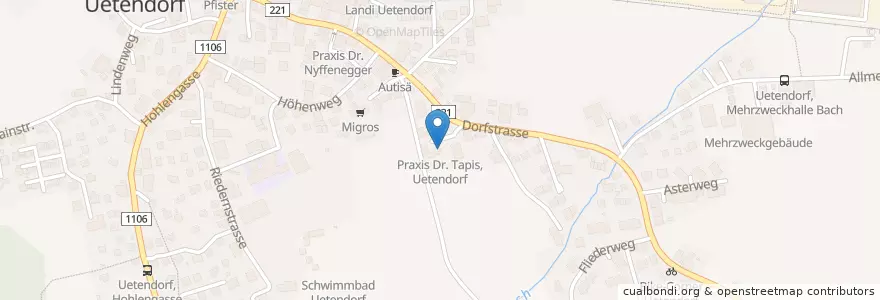 Mapa de ubicacion de Praxis Dr. Tapis, Uetendorf en 瑞士, 伯尔尼, Verwaltungsregion Oberland, Verwaltungskreis Thun, Uetendorf.