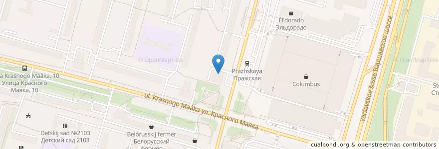 Mapa de ubicacion de Якитория en Rússia, Distrito Federal Central, Москва, Южный Административный Округ, Chertanovo Tsentralnoye (Distrito).