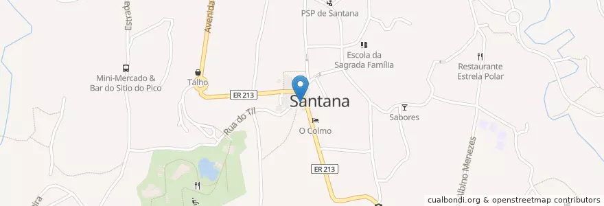 Mapa de ubicacion de Café A Espiga en Portugal, Santana, Santana.