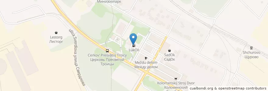 Mapa de ubicacion de LukOil en Rusia, Distrito Federal Central, Óblast De Moscú, Коломенский Городской Округ.