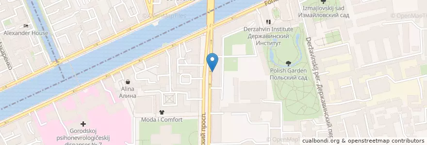 Mapa de ubicacion de Сытинъ en Russland, Föderationskreis Nordwest, Oblast Leningrad, Sankt Petersburg, Адмиралтейский Район, Округ Измайловское.