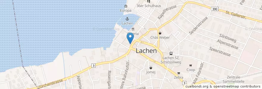Mapa de ubicacion de Layla Imbiss en Швейцария, Швиц, March, Lachen.