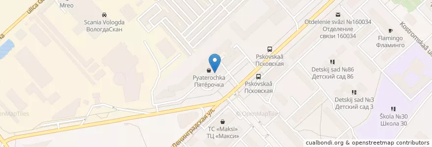 Mapa de ubicacion de Sberbank en Russia, Northwestern Federal District, Vologda Oblast, Vologodsky District, Vologda.