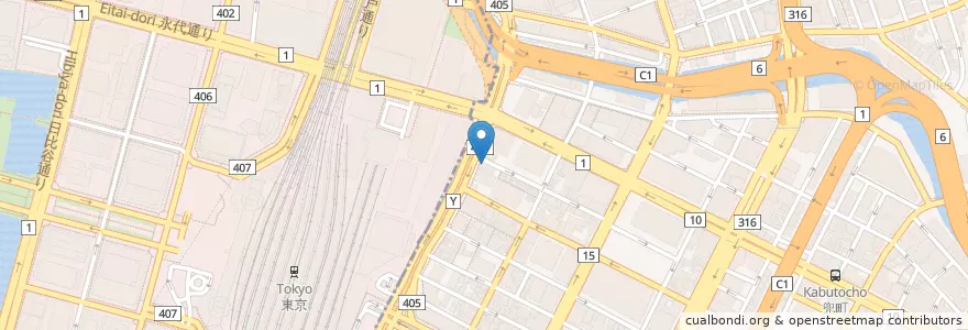 Mapa de ubicacion de Excelsior en Japon, Tokyo, 千代田区, 中央区.