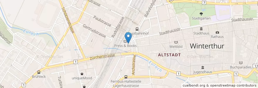 Mapa de ubicacion de SWS Sprach- u. Handelsschule en Suíça, Zurique, Bezirk Winterthur, Winterthur.
