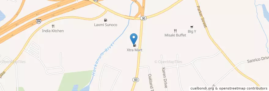 Mapa de ubicacion de Xtra Mart en الولايات المتّحدة الأمريكيّة, كونيتيكت, Hartford County, Manchester.