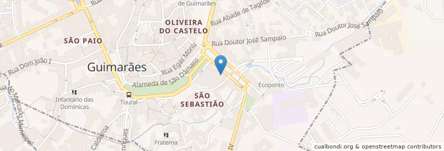 Mapa de ubicacion de Praça da alimentação C.C. S. Francisco en Португалия, Северный, Braga, Ave, Guimarães, Oliveira, São Paio E São Sebastião.