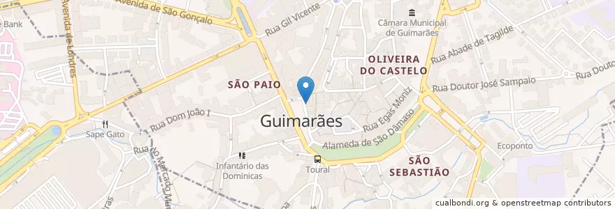 Mapa de ubicacion de Restaurante "Café Oriental" en Portugal, Norte, Braga, Ave, Guimarães, Oliveira, São Paio E São Sebastião.