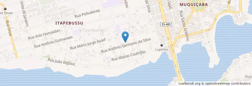 Mapa de ubicacion de Frango do Assis en 巴西, 东南部, 圣埃斯皮里图, Microrregião Guarapari, Região Geográfica Intermediária De Vitória, Guarapari, Região Metropolitana Da Grande Vitória.