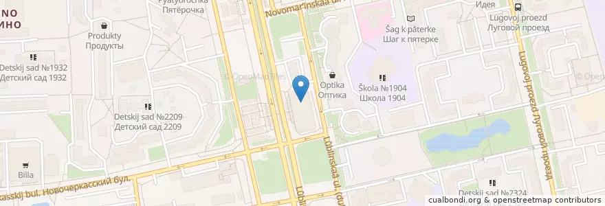 Mapa de ubicacion de Тэмбр Банк en Россия, Центральный Федеральный Округ, Москва, Юго-Восточный Административный Округ, Район Марьино.