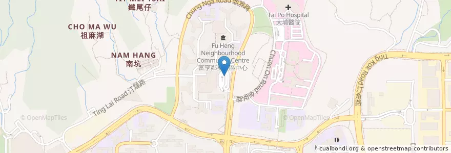 Mapa de ubicacion de 新界 NT en الصين, هونغ كونغ, غوانغدونغ, الأقاليم الجديدة, 大埔區 Tai Po District.