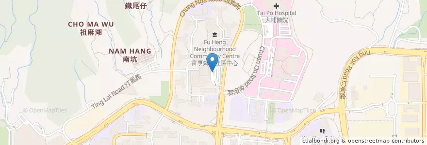 Mapa de ubicacion de 富亨 Fu Heng en China, Hong Kong, Guangdong, Wilayah Baru, 大埔區 Tai Po District.