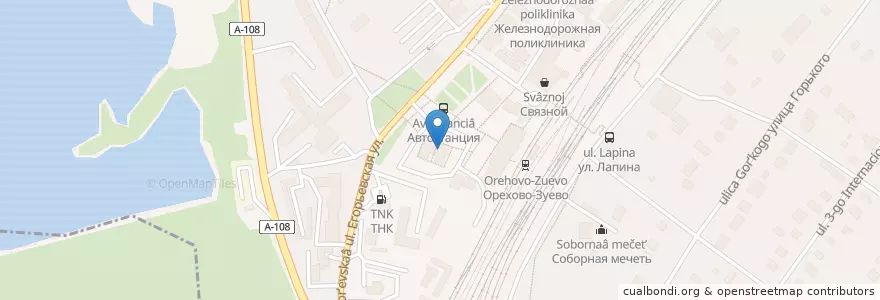 Mapa de ubicacion de Автовокзал Орехово-Зуево en ロシア, 中央連邦管区, モスクワ州, Орехово-Зуевский Городской Округ.