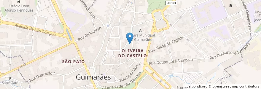 Mapa de ubicacion de Restaurante El-rei Dom Afonso en Portugal, North, Braga, Ave, Guimarães, Oliveira, São Paio E São Sebastião.