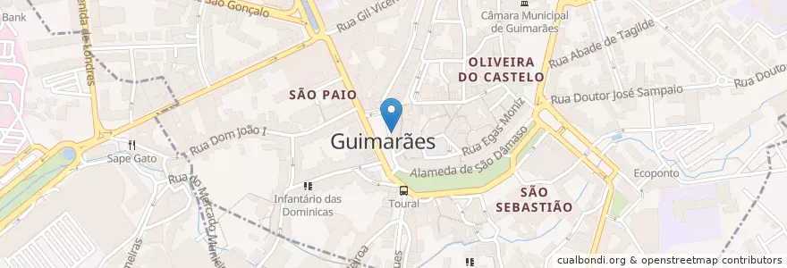 Mapa de ubicacion de Cervejaria Martins en Portugal, Norte, Braga, Ave, Guimarães, Oliveira, São Paio E São Sebastião.