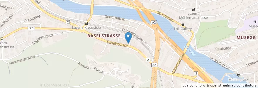 Mapa de ubicacion de Gewerbehalle en スイス, Luzern, Luzern.