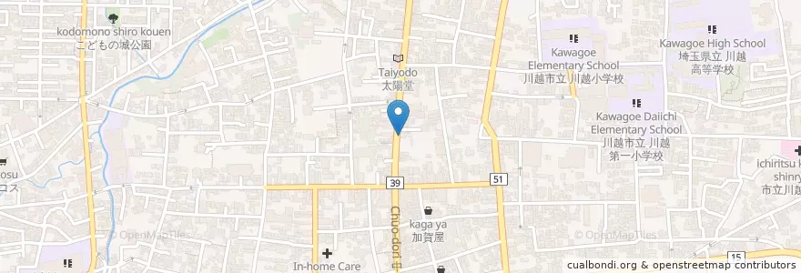 Mapa de ubicacion de 郷土ぐるめ開運カフェ en Япония, Сайтама, 川越市.