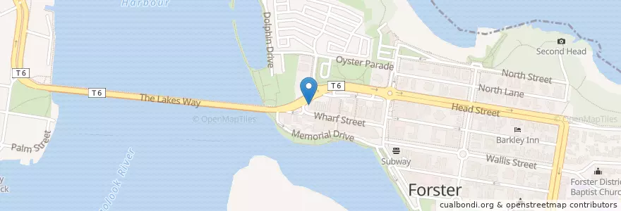 Mapa de ubicacion de St George en Avustralya, New South Wales, Mid-Coast Council.