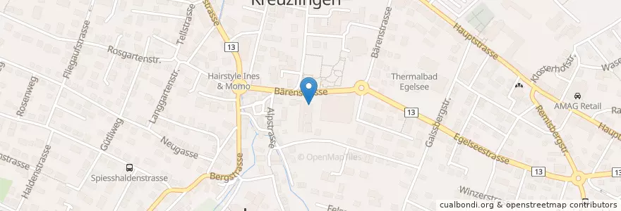 Mapa de ubicacion de Feuerwehrdepot Rosenegg en 瑞士, Thurgau, Bezirk Kreuzlingen, Kreuzlingen.