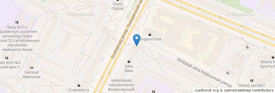 Mapa de ubicacion de Сбербанк en Russland, Föderationskreis Nordwest, Oblast Leningrad, Sankt Petersburg, Калининский Район, Округ № 21.
