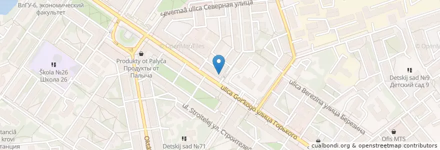Mapa de ubicacion de Пельменная en Rússia, Distrito Federal Central, Владимирская Область, Городской Округ Владимир.